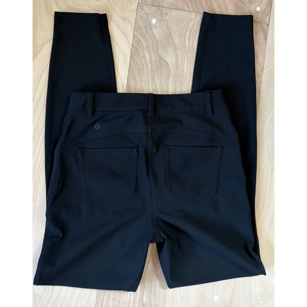 LULULEMON Black City Sleek 5 Pocket Stretch Full Length Pants Size 28 Warpstreme - Picture 8 of 11